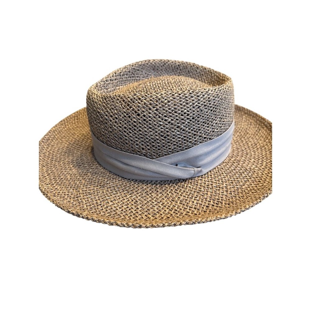 Handcrafted Wide-Brim Natural Straw Fedora Tan One Size Dockers
